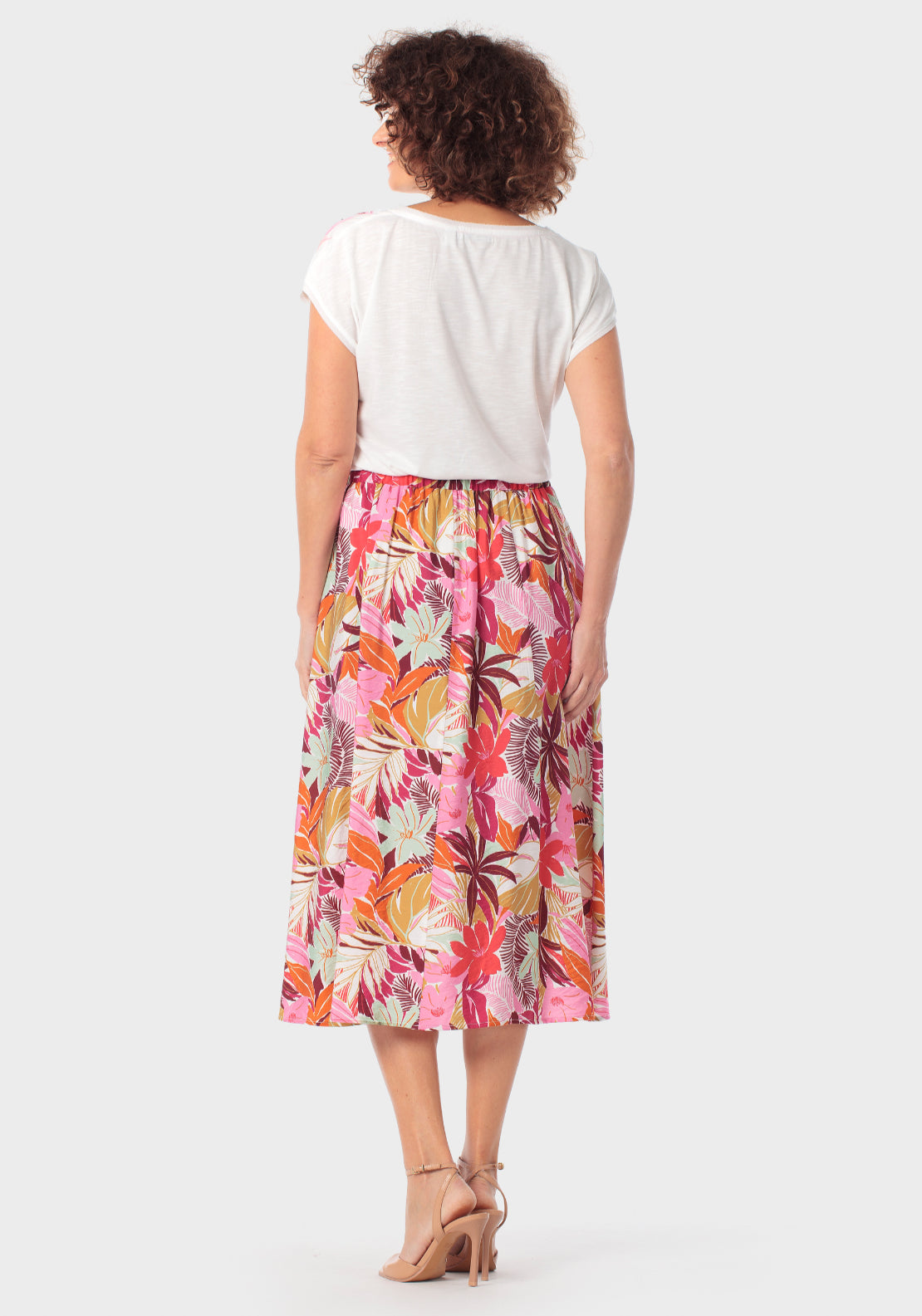 Bright Floral Print T-Shirt - White