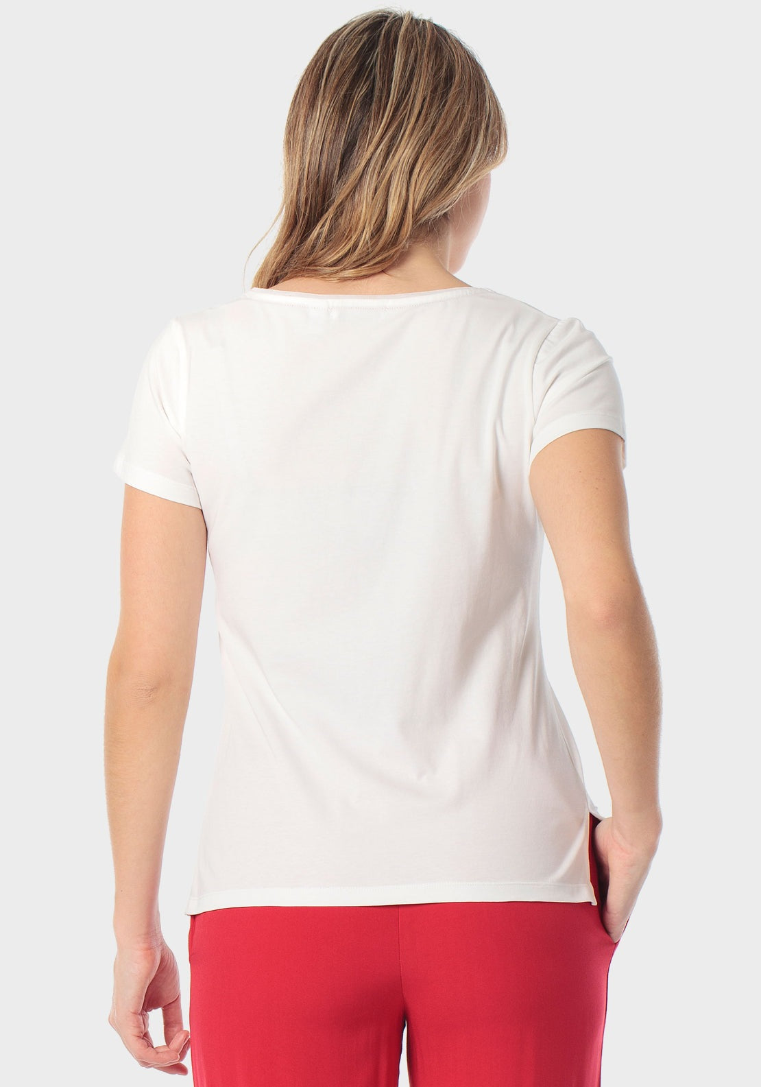 Printed Pleated Shirt - White