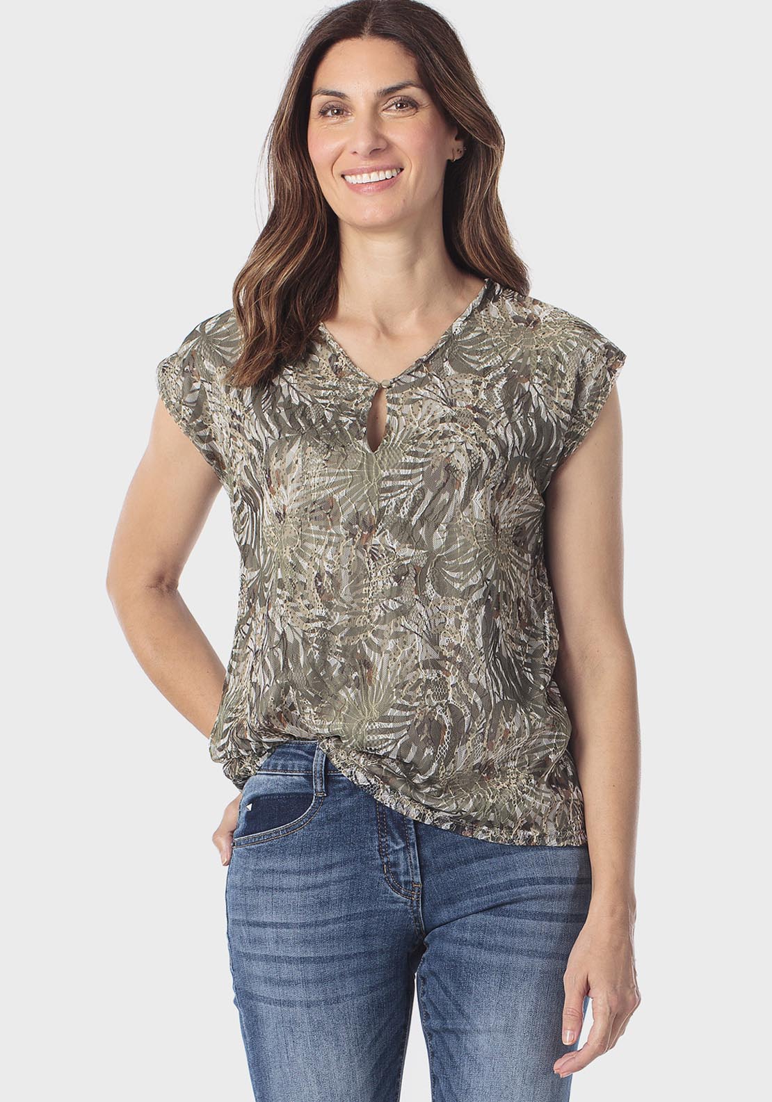 Lace T-Shirt - Green Safari