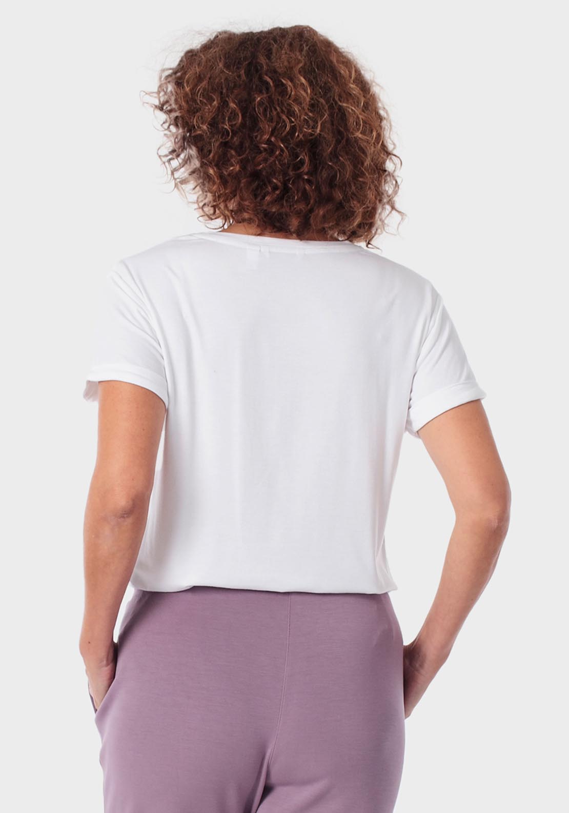 Punt Roma Short Sleeve Floral Top - White 2 Shaws Department Stores