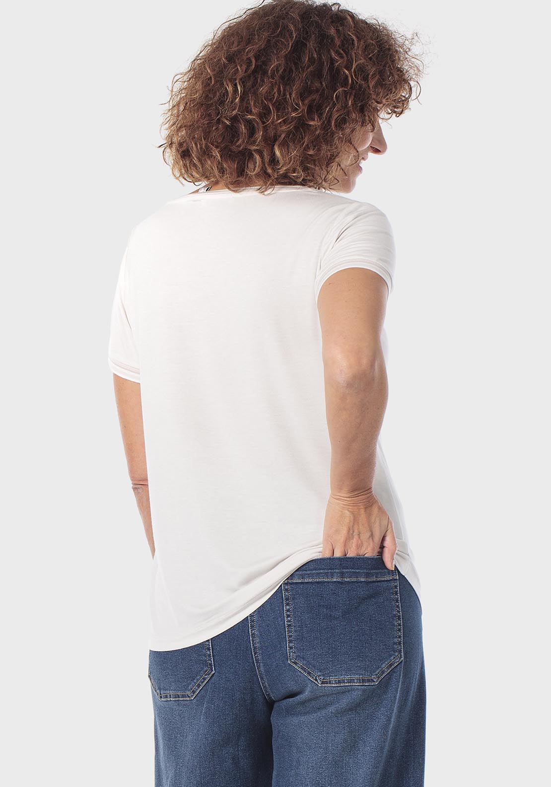 Leaf Printed T-Shirt - Beige