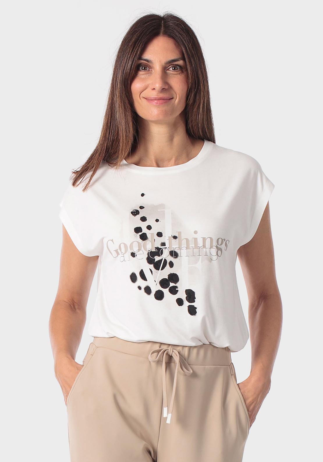 Animal Print T-Shirt - White Talc