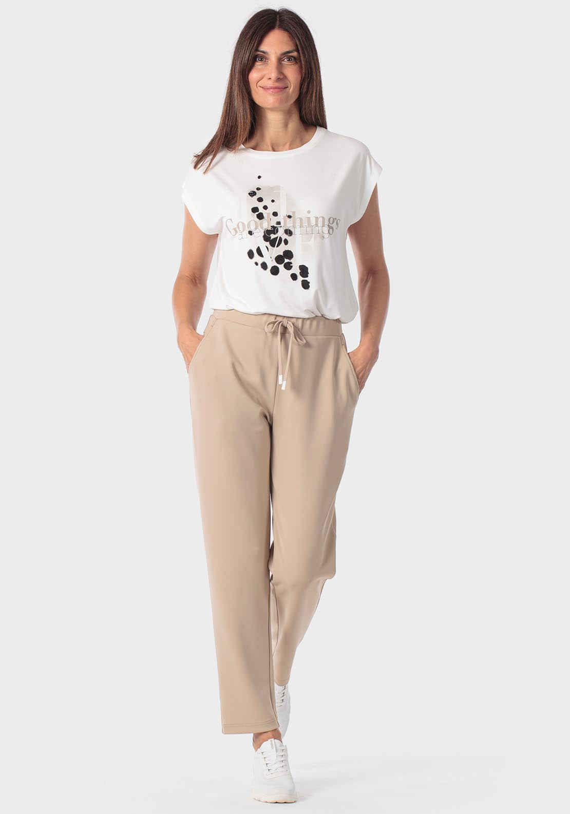 Animal Print T-Shirt - White Talc
