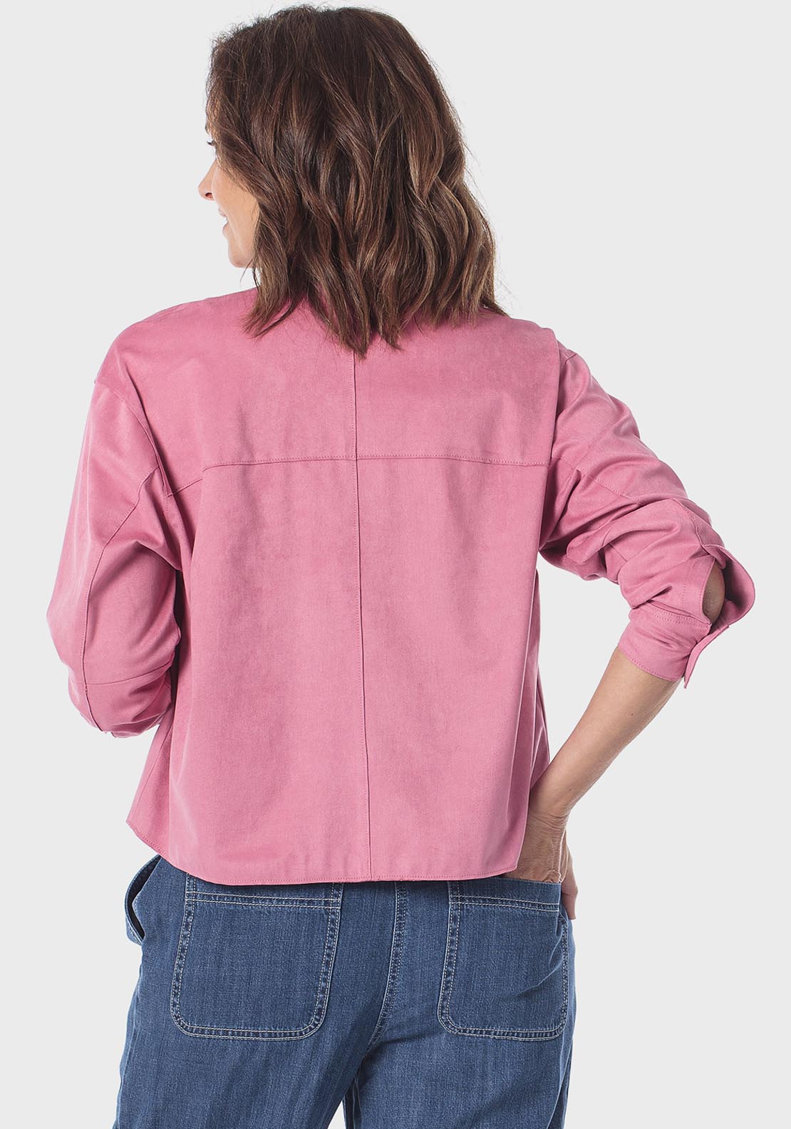 Suede Pockets Jacket - Pink Sorbet