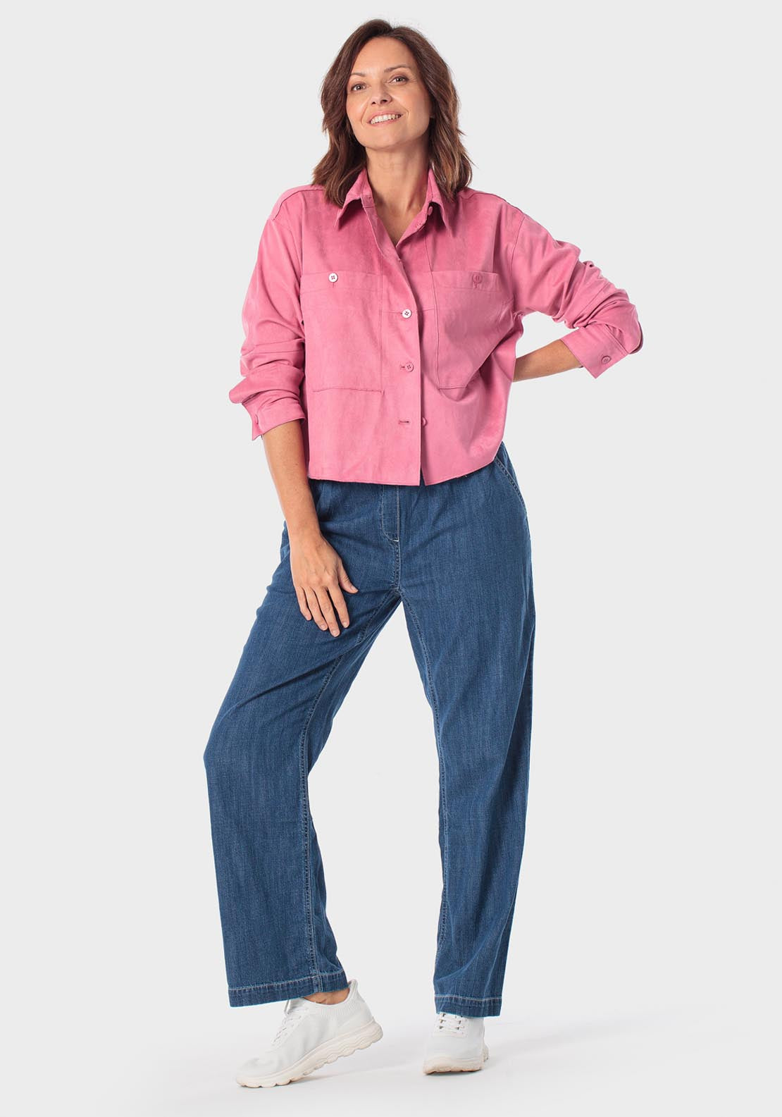 Suede Pockets Jacket - Pink Sorbet