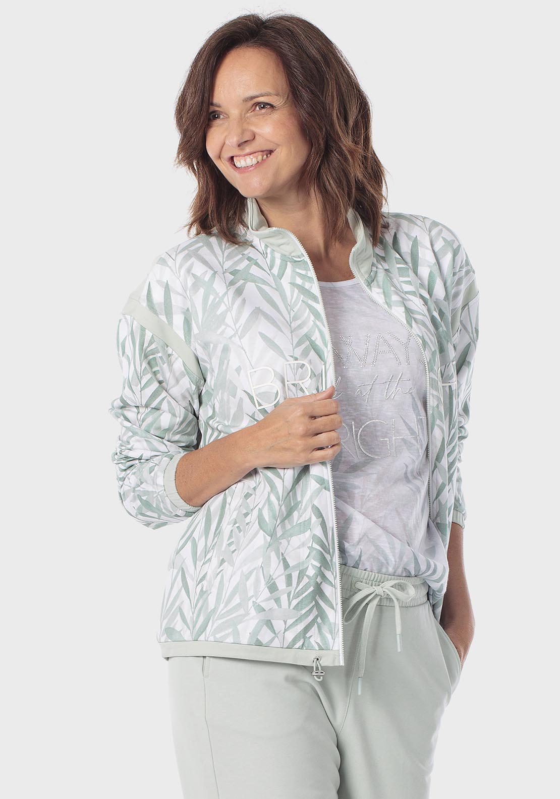 Printed Sports Jacket - Green Aquamarine
