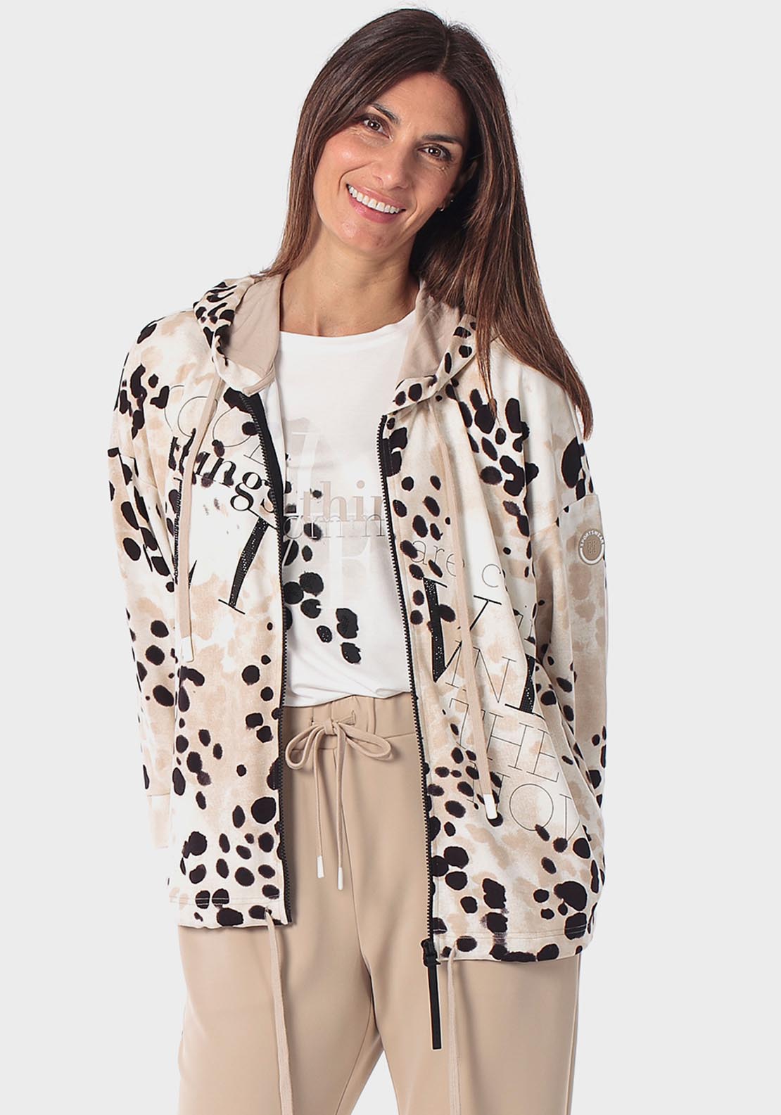 Animal Print Jacket - Beige Sand