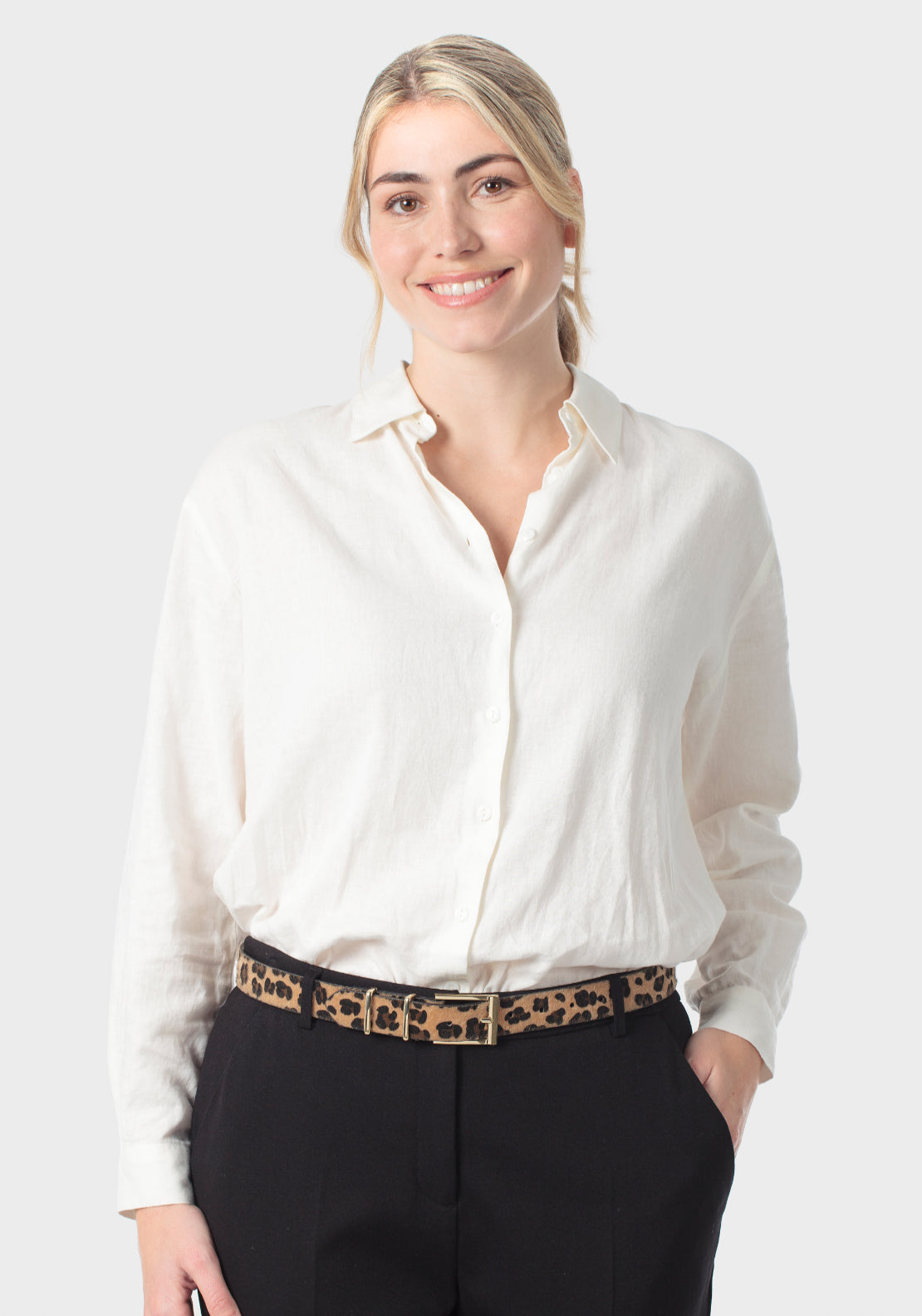 Animal Print Belt - Beige
