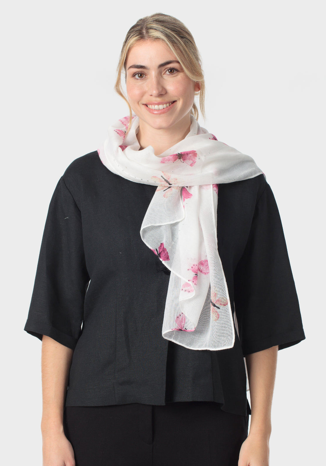 Bufferfly Scarf - White