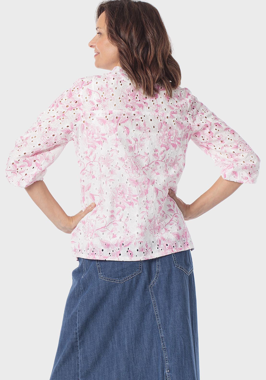 Embroidered Blouse With Matching Top - Pink Sorbet