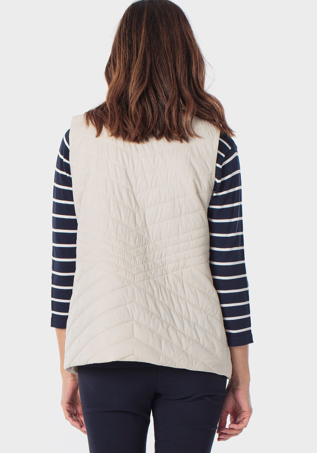 Light Puffer Gilet With Zip Pockets - Beige
