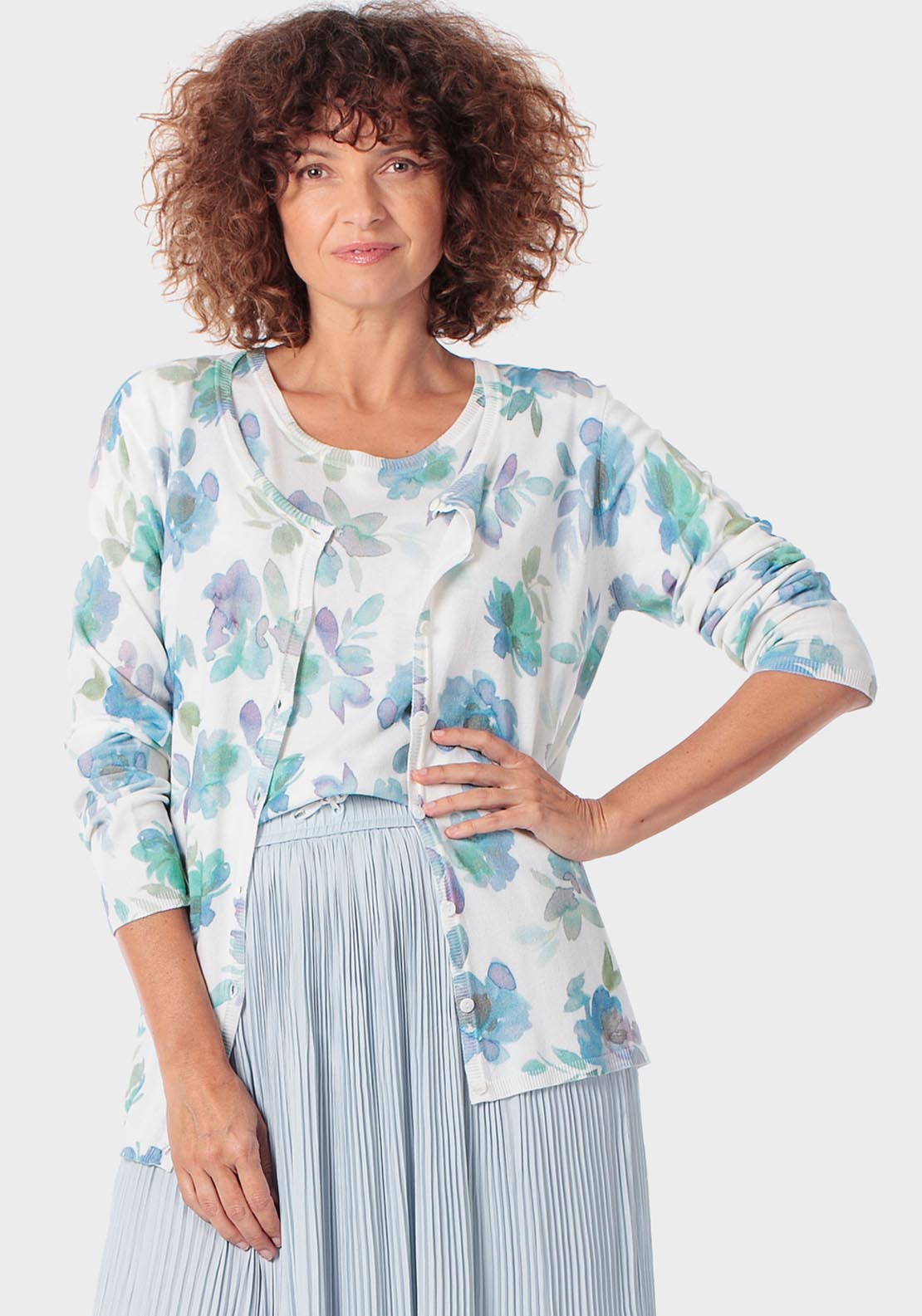Printed Jacket - Green Aquamarine