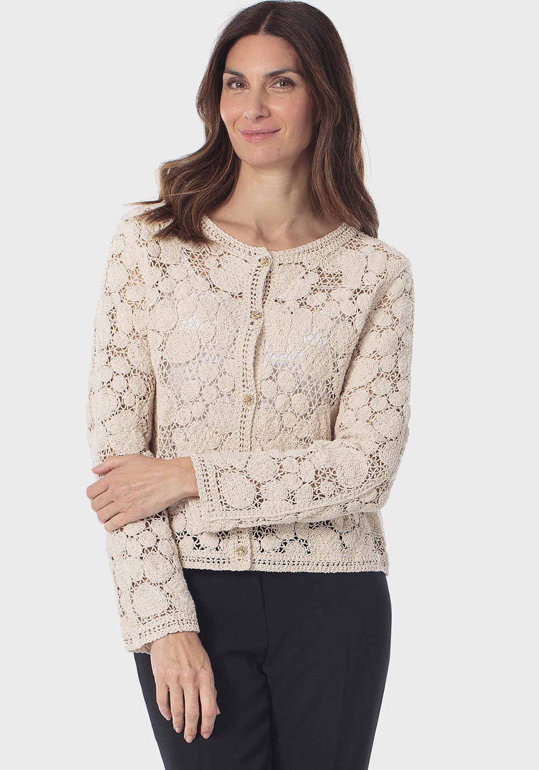 Openwork Jacket - Beige
