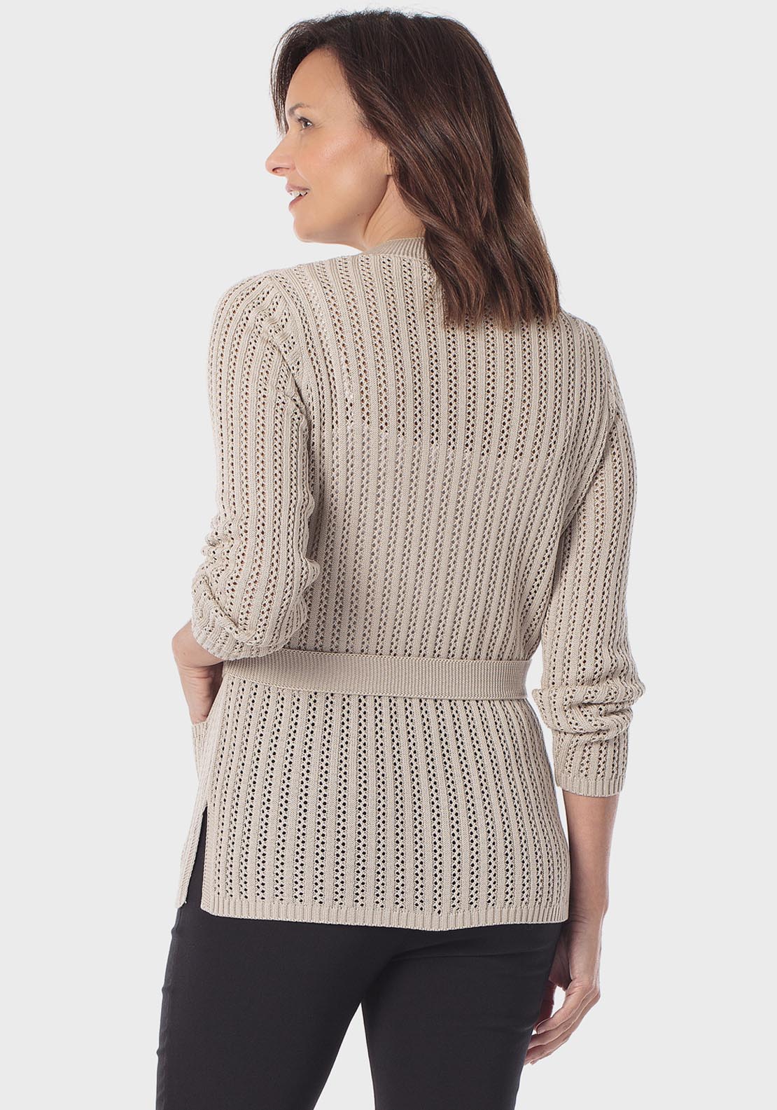 Belted Cardigan - Beige