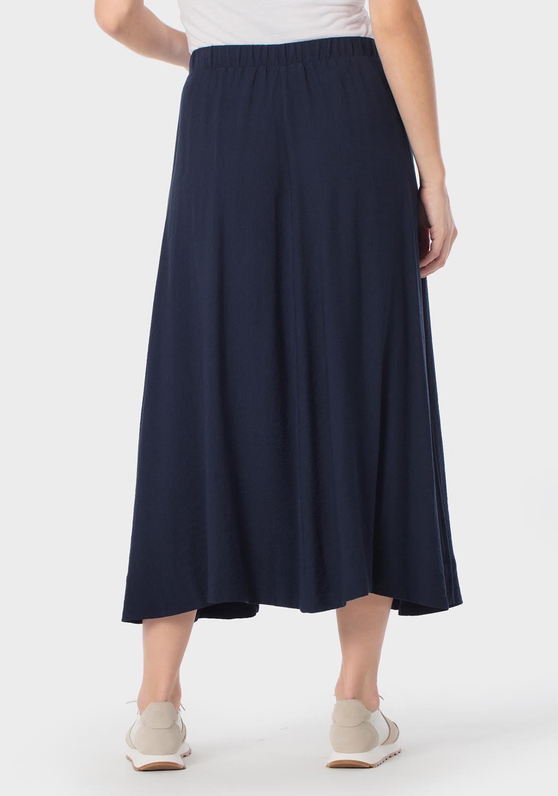 Punt Roma Long Skirt With Tie Detail - Navy 2 Shaws Department Stores