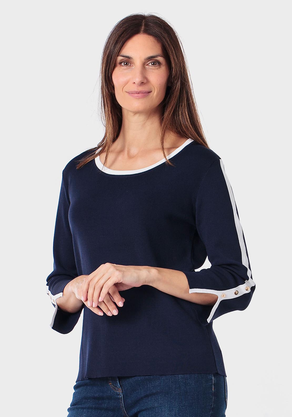 Round Neck Sweater - Blue Navy