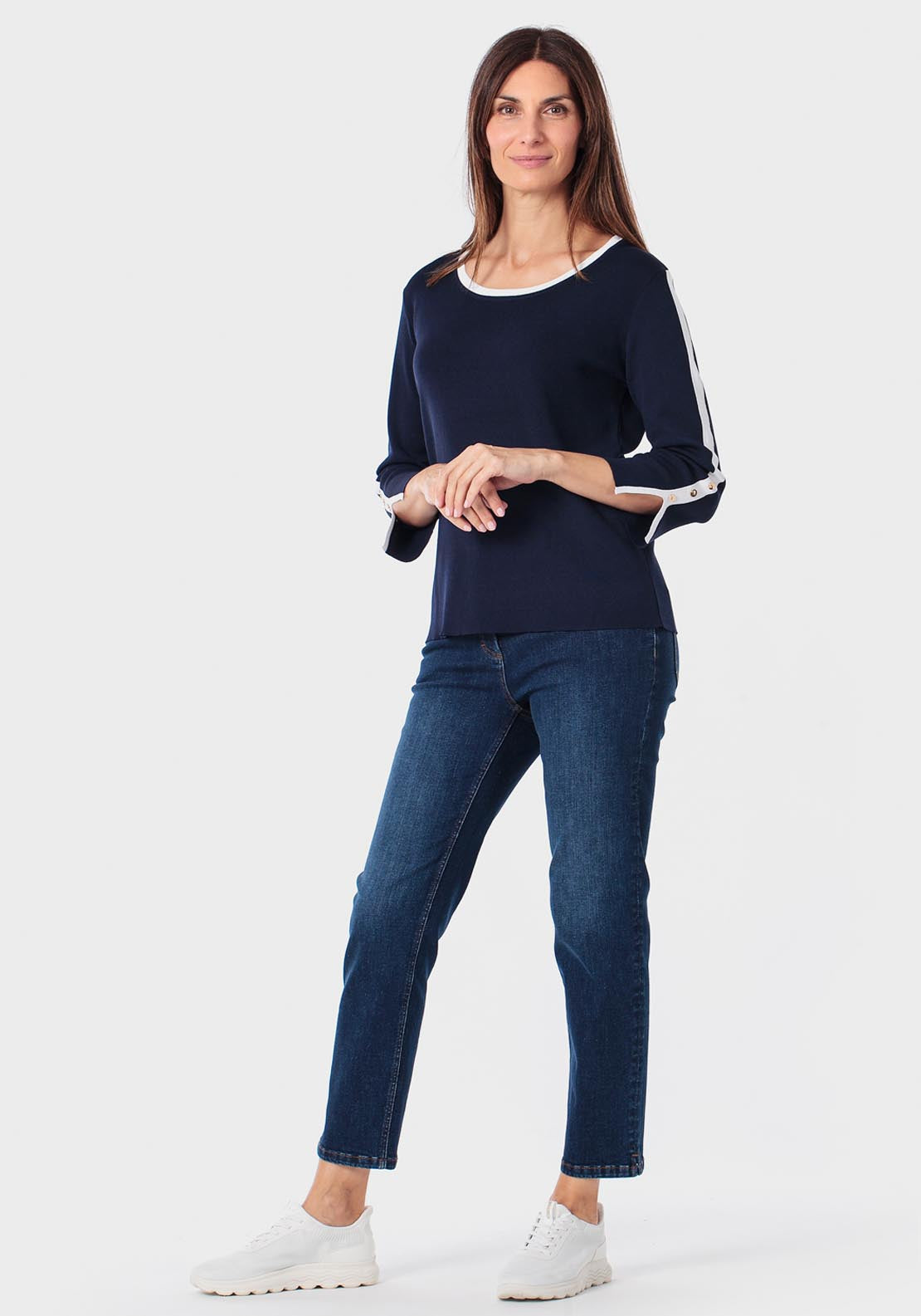 Round Neck Sweater - Blue Navy