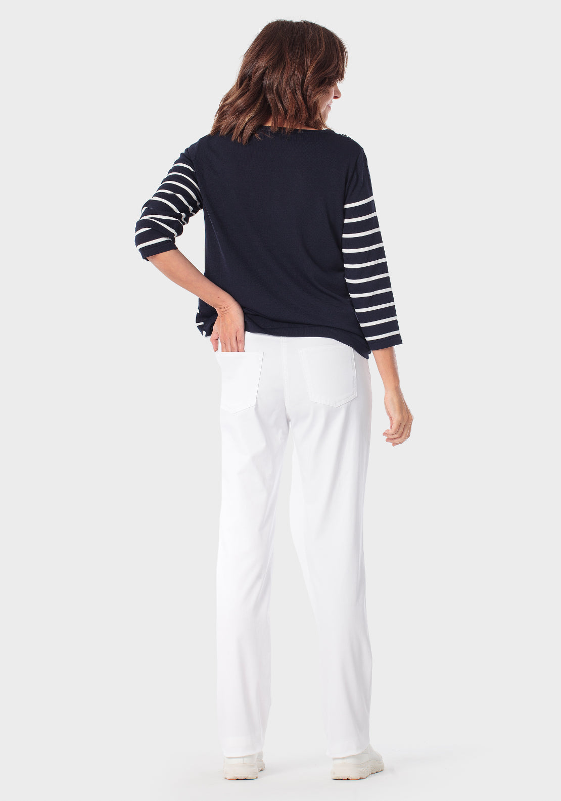 Striped Sweater - Navy