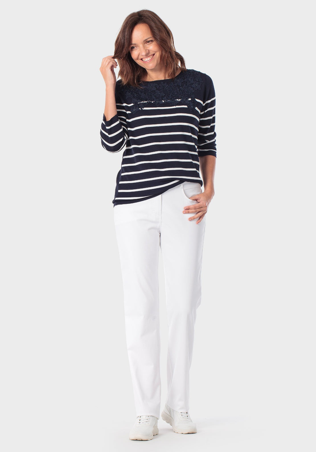 Striped Sweater - Navy