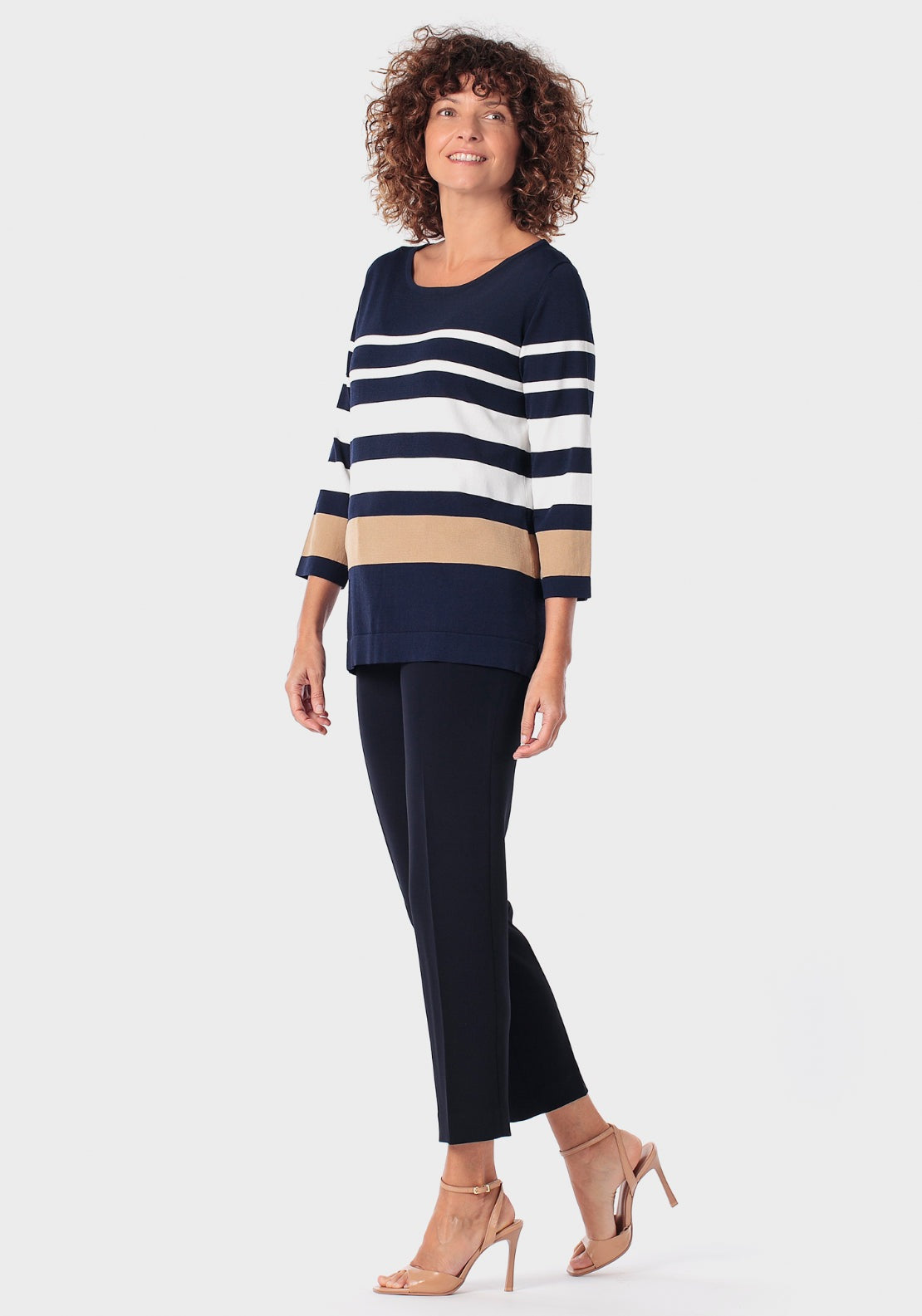 Striped Sweater - Navy