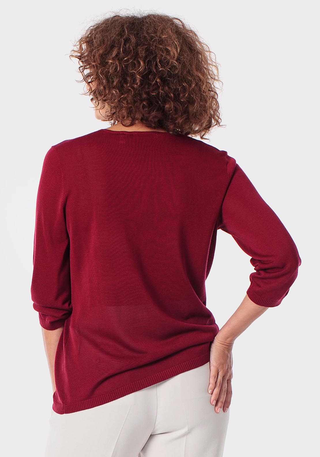 V Neck Sweater - Garnet