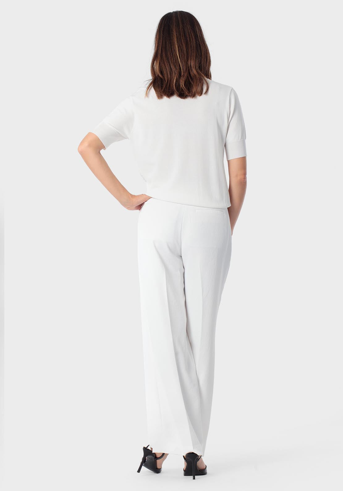 Punt Roma Sequins Sweater - White Talc 4 Shaws Department Stores