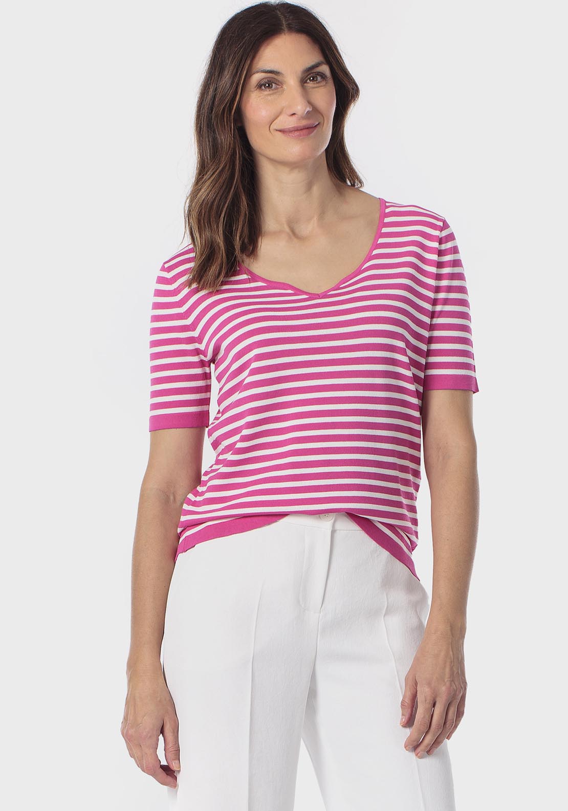 Striped Sweater - Fuchsia