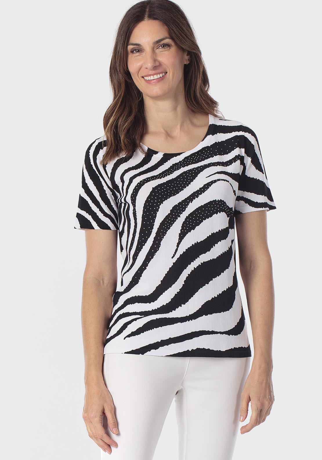 Animal Print Sweater - Black