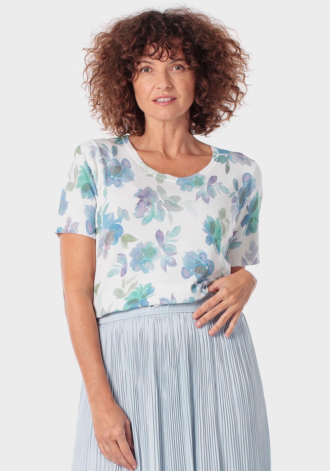 Printed Sweater - Green Aquamarine