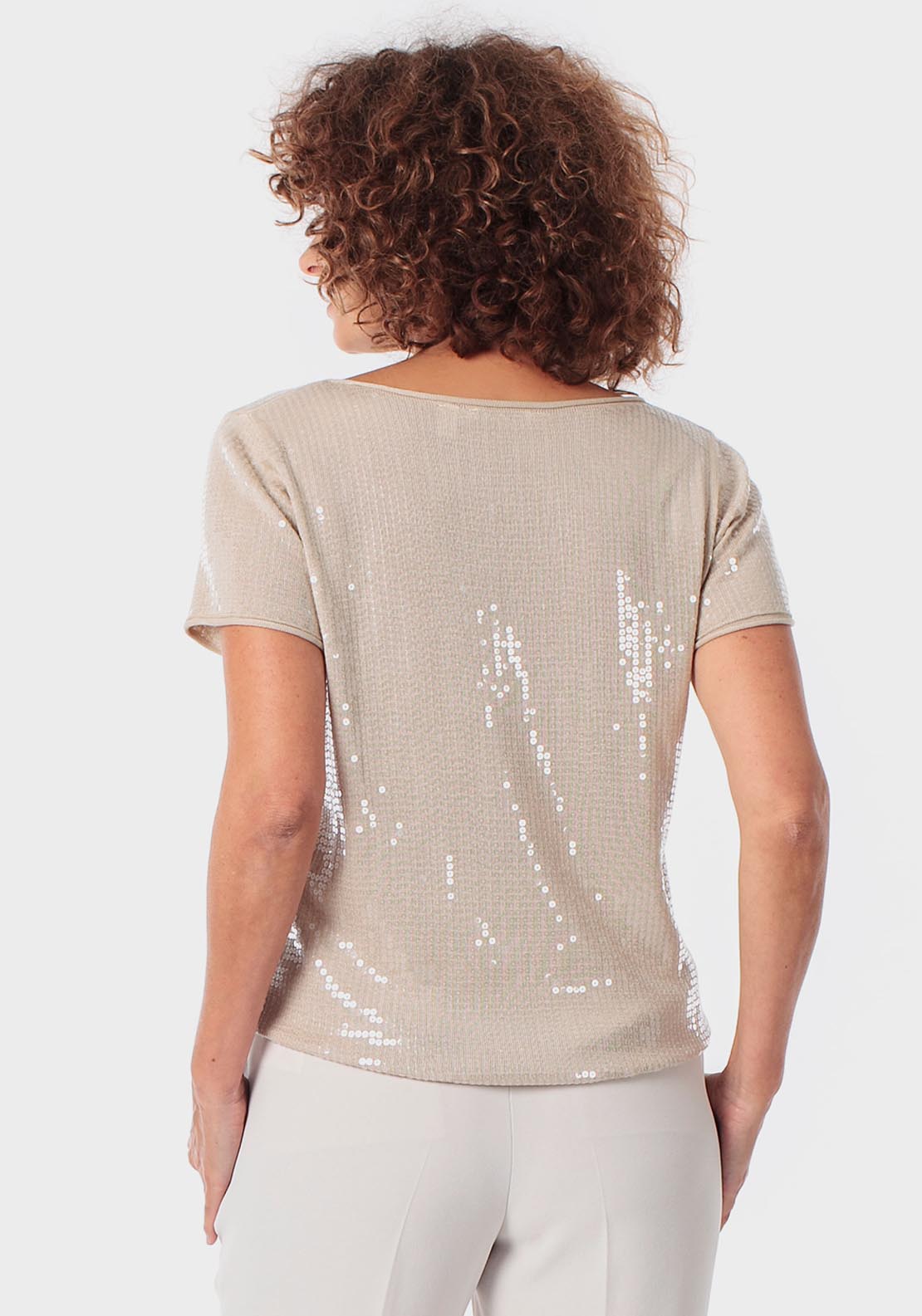Sequins Sweater - Beige
