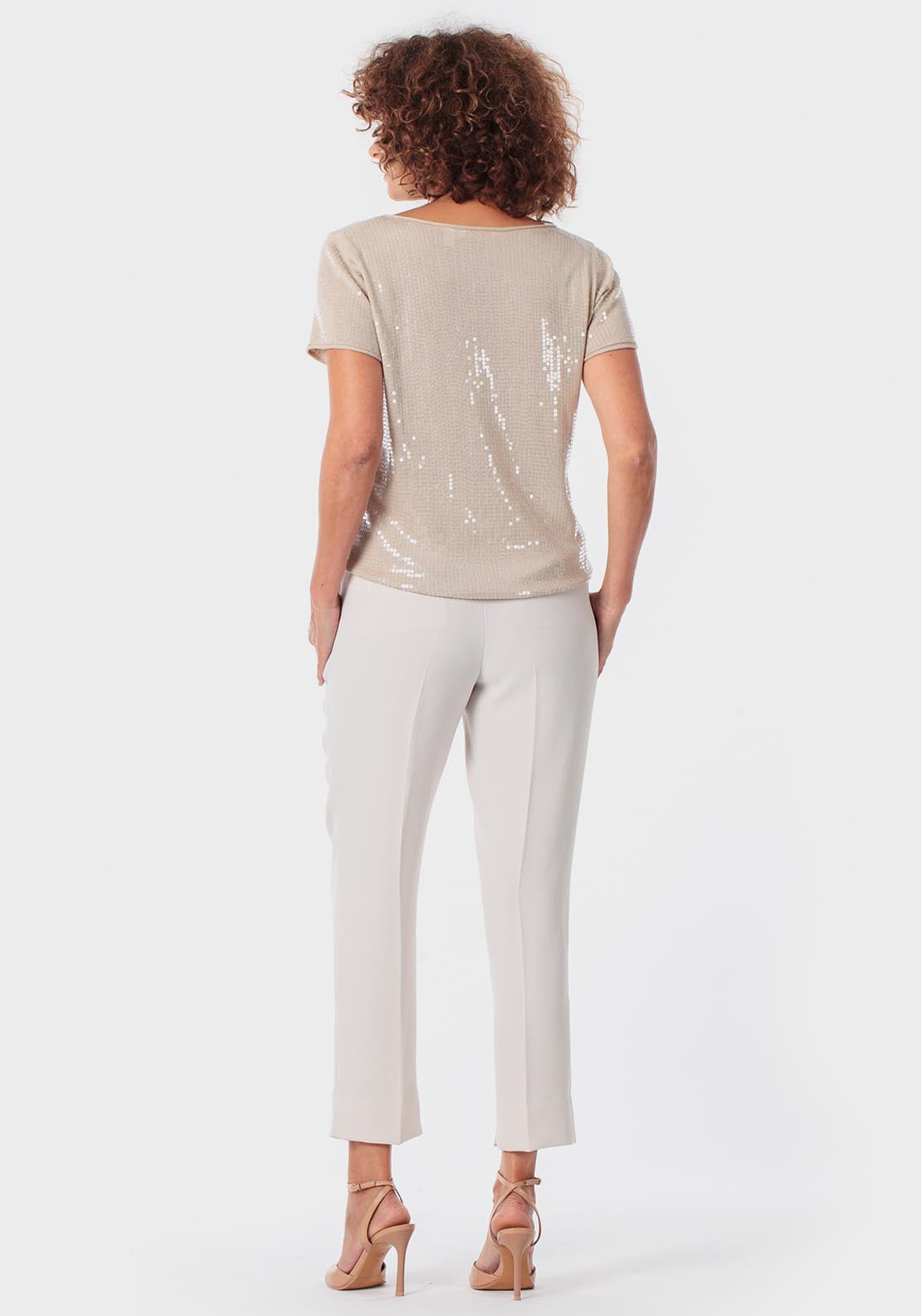 Sequins Sweater - Beige