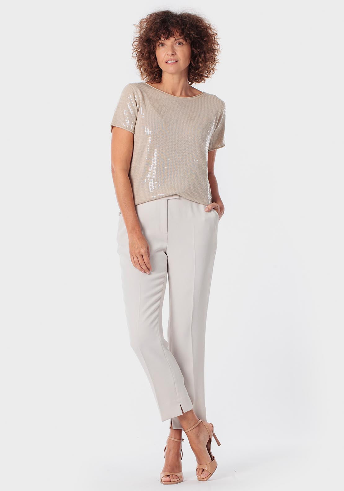 Sequins Sweater - Beige