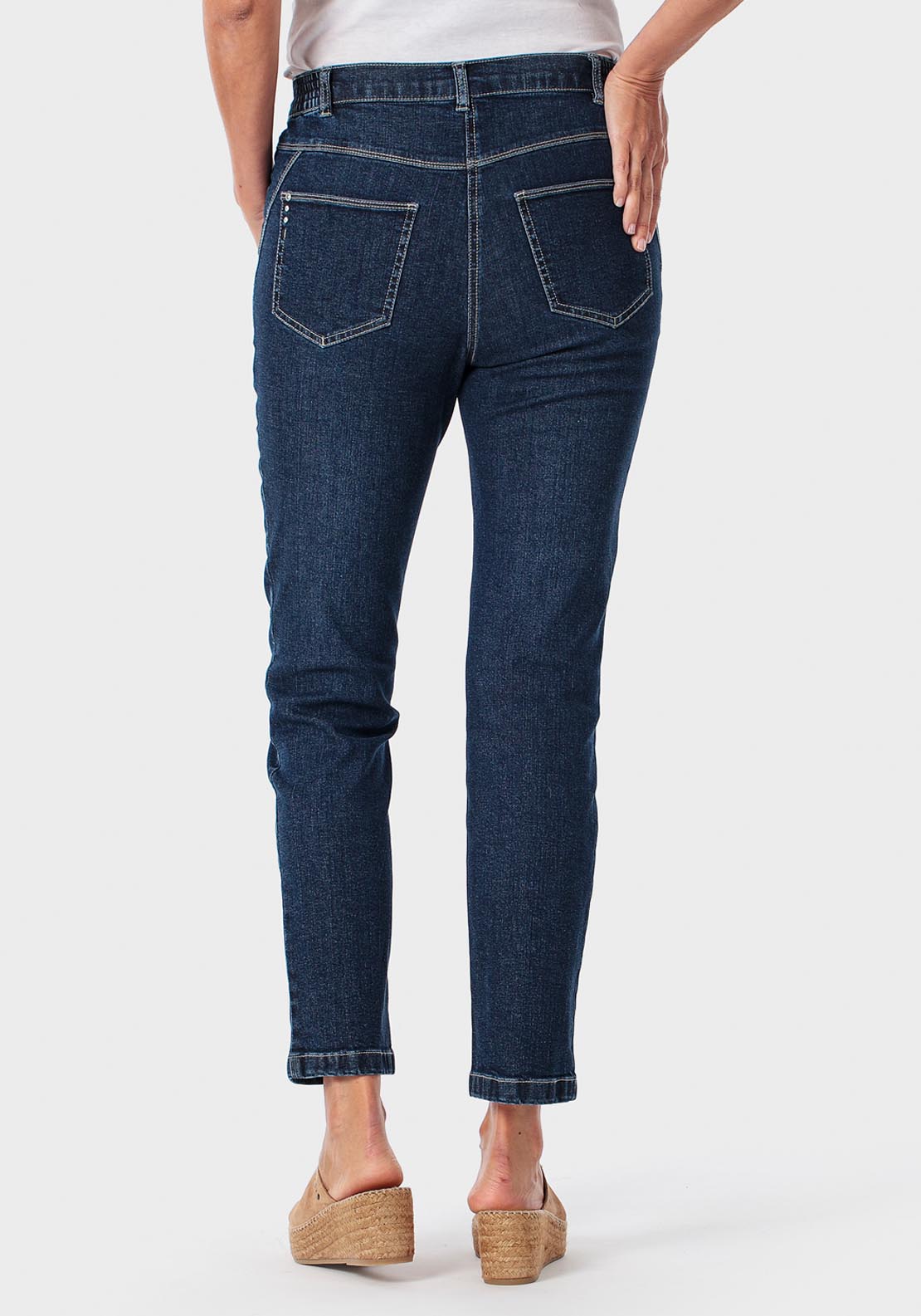 Elastic Bands Jeans - Blue Denim
