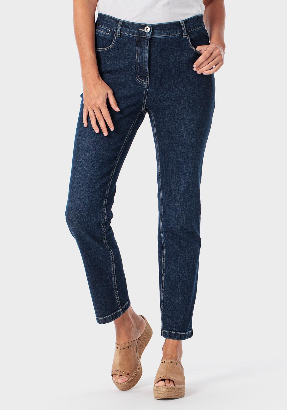 Elastic Bands Jeans - Blue Denim