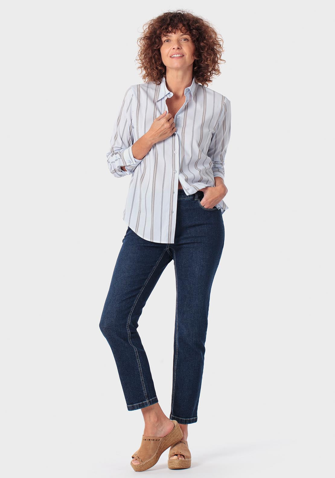 Elastic Bands Jeans - Blue Denim