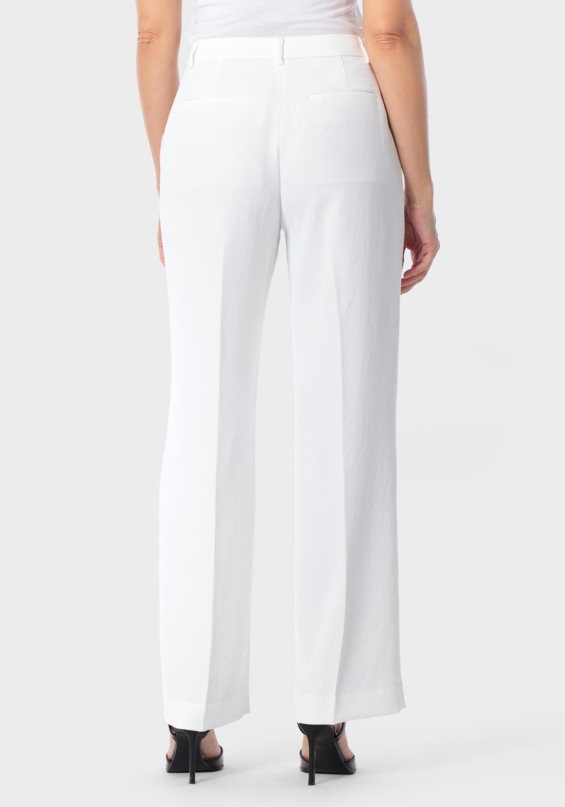 Wide Leg Trousers - White Talc