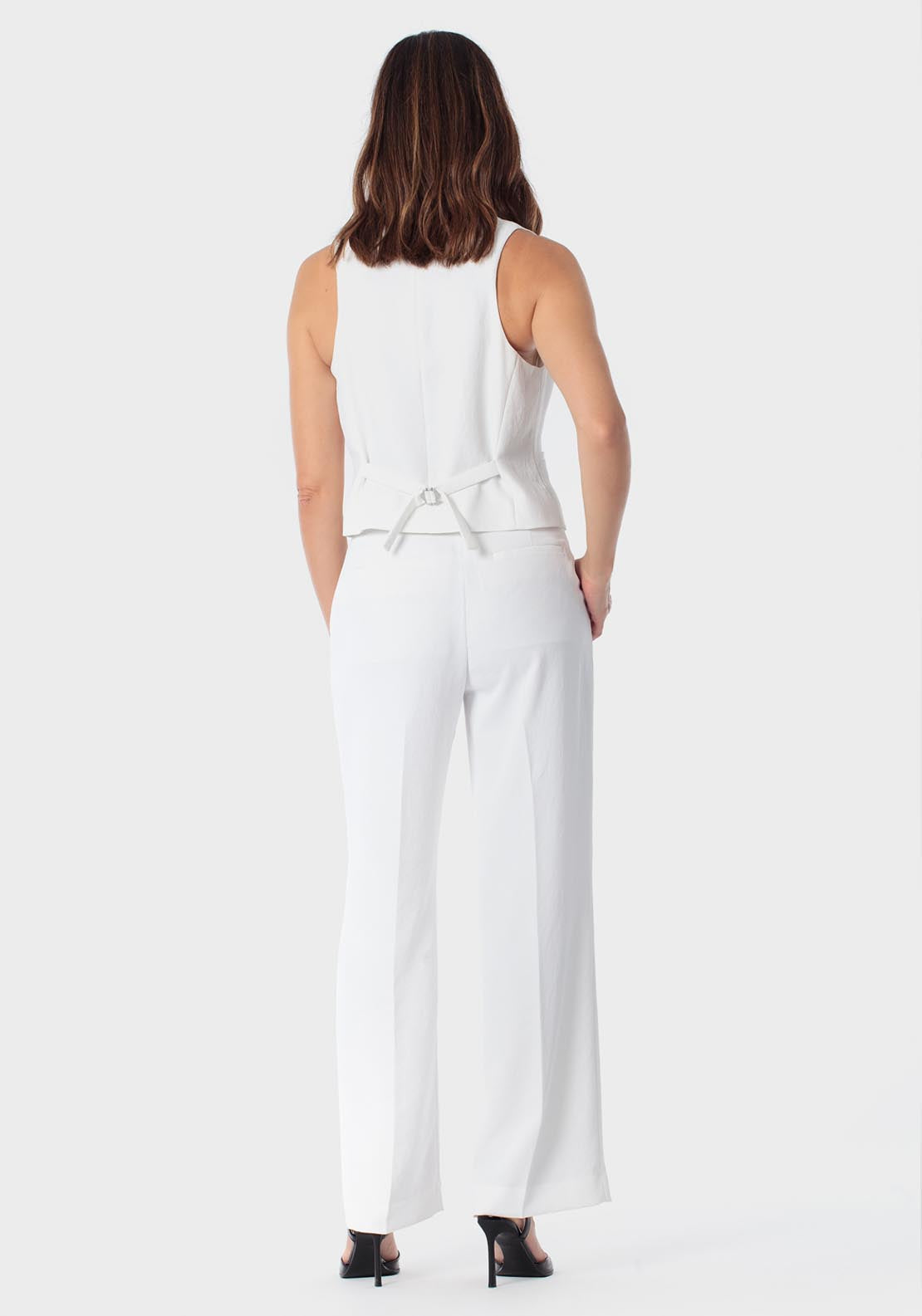 Wide Leg Trousers - White Talc