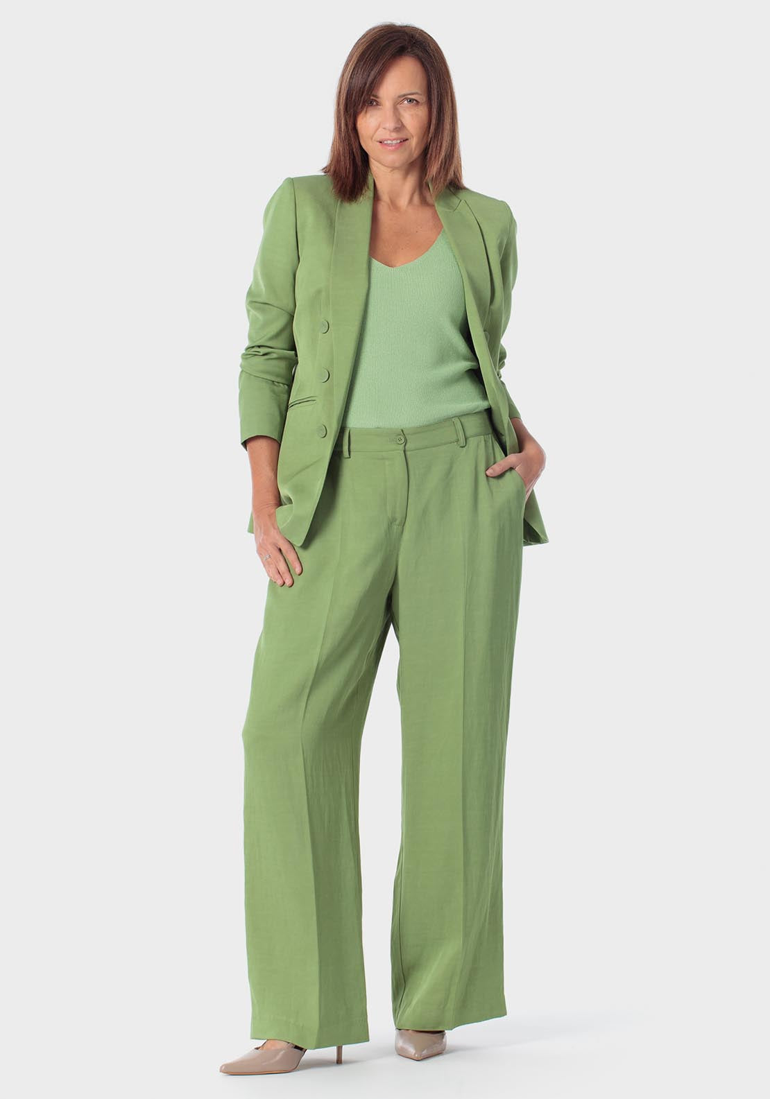 Wide Trousers - Green Forest
