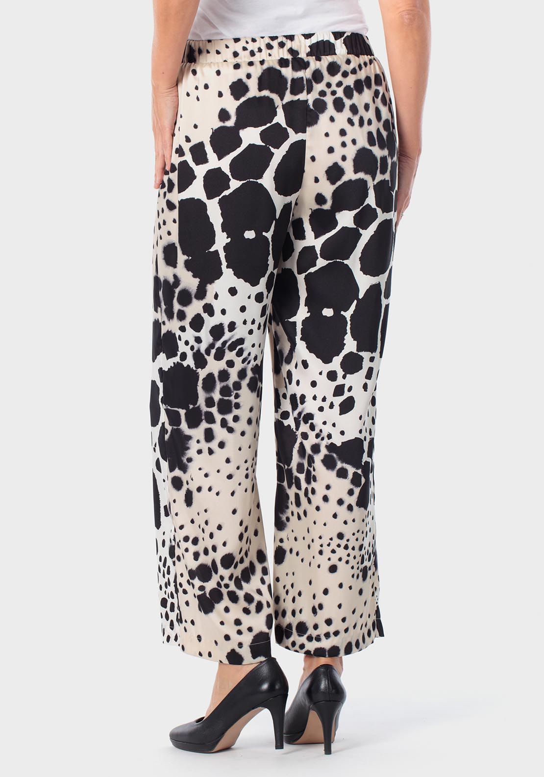 Animal Print Trousers - Black