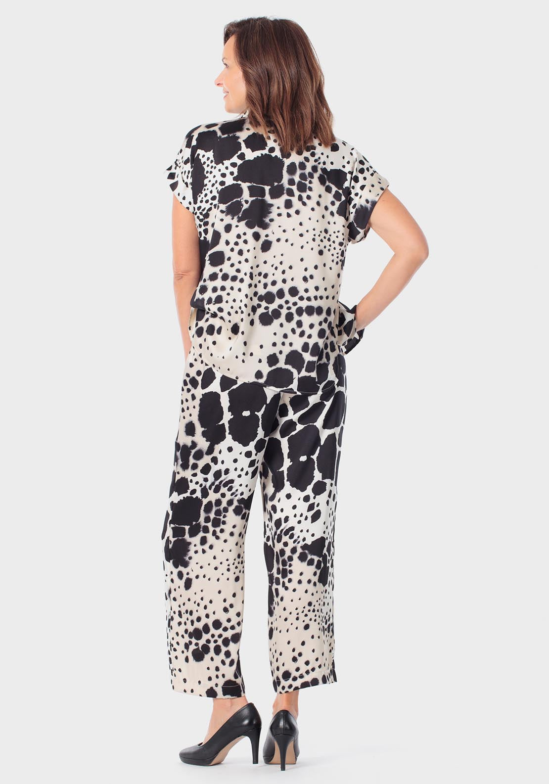 Animal Print Trousers - Black
