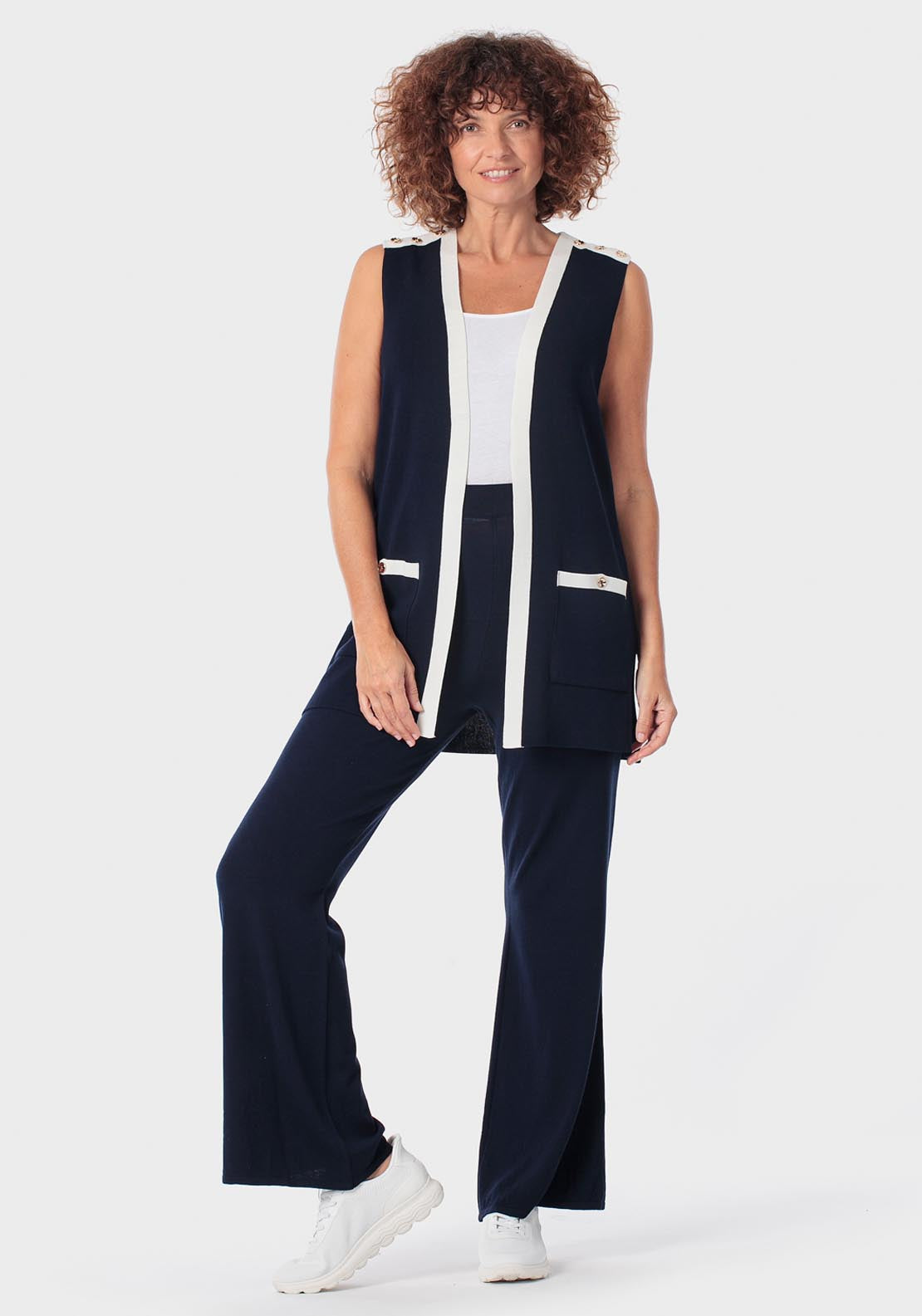 Punt Roma Elastic Trousers - Blue Navy 3 Shaws Department Stores