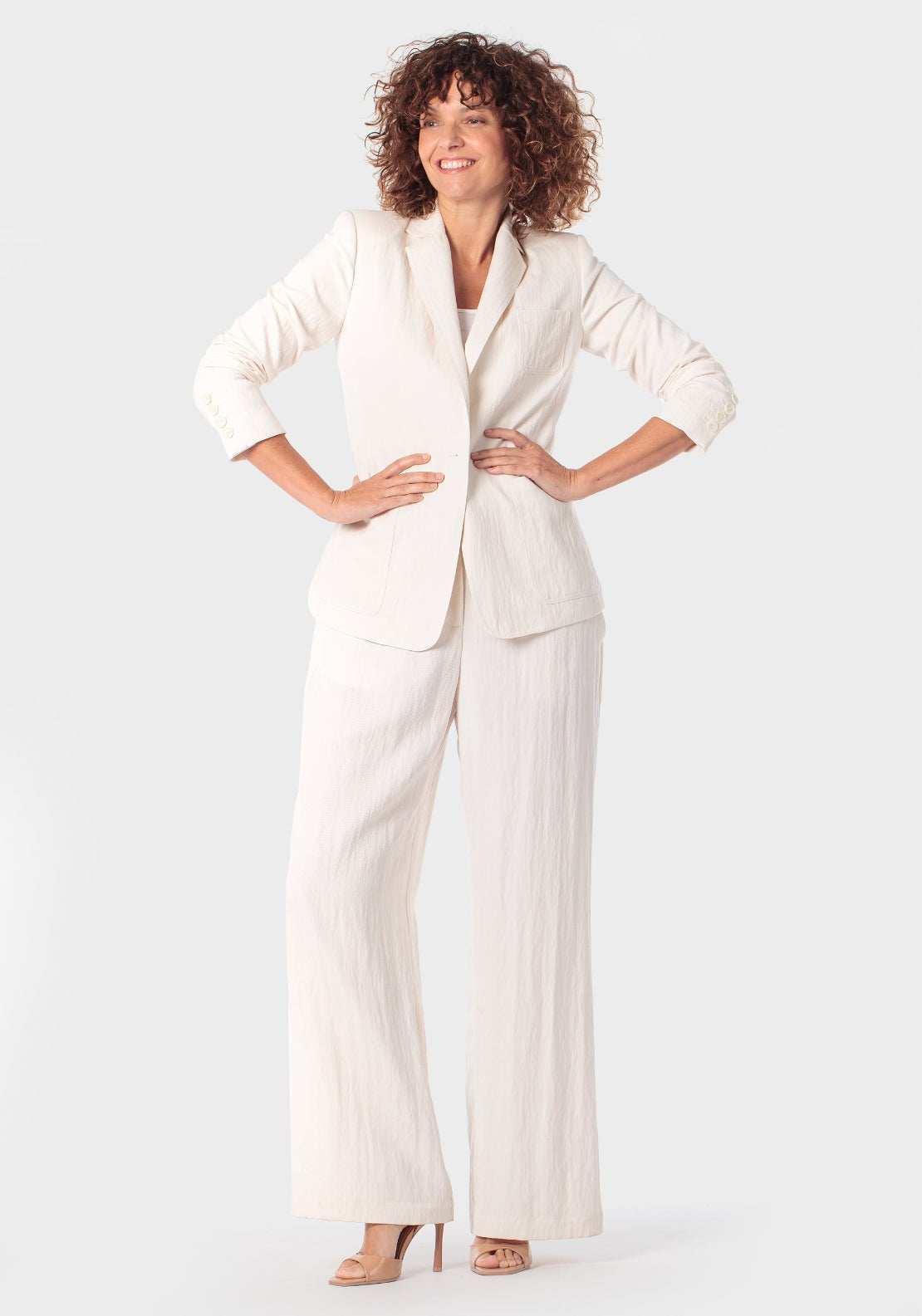 Fantasy Wide Leg Trousers - Beige