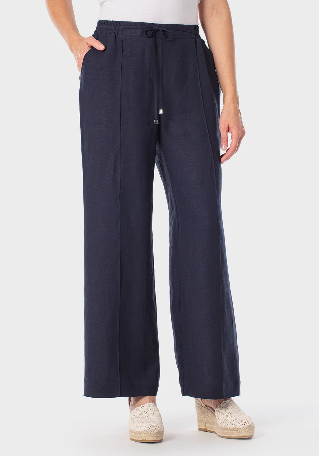 Linen Trousers - Blue Navy