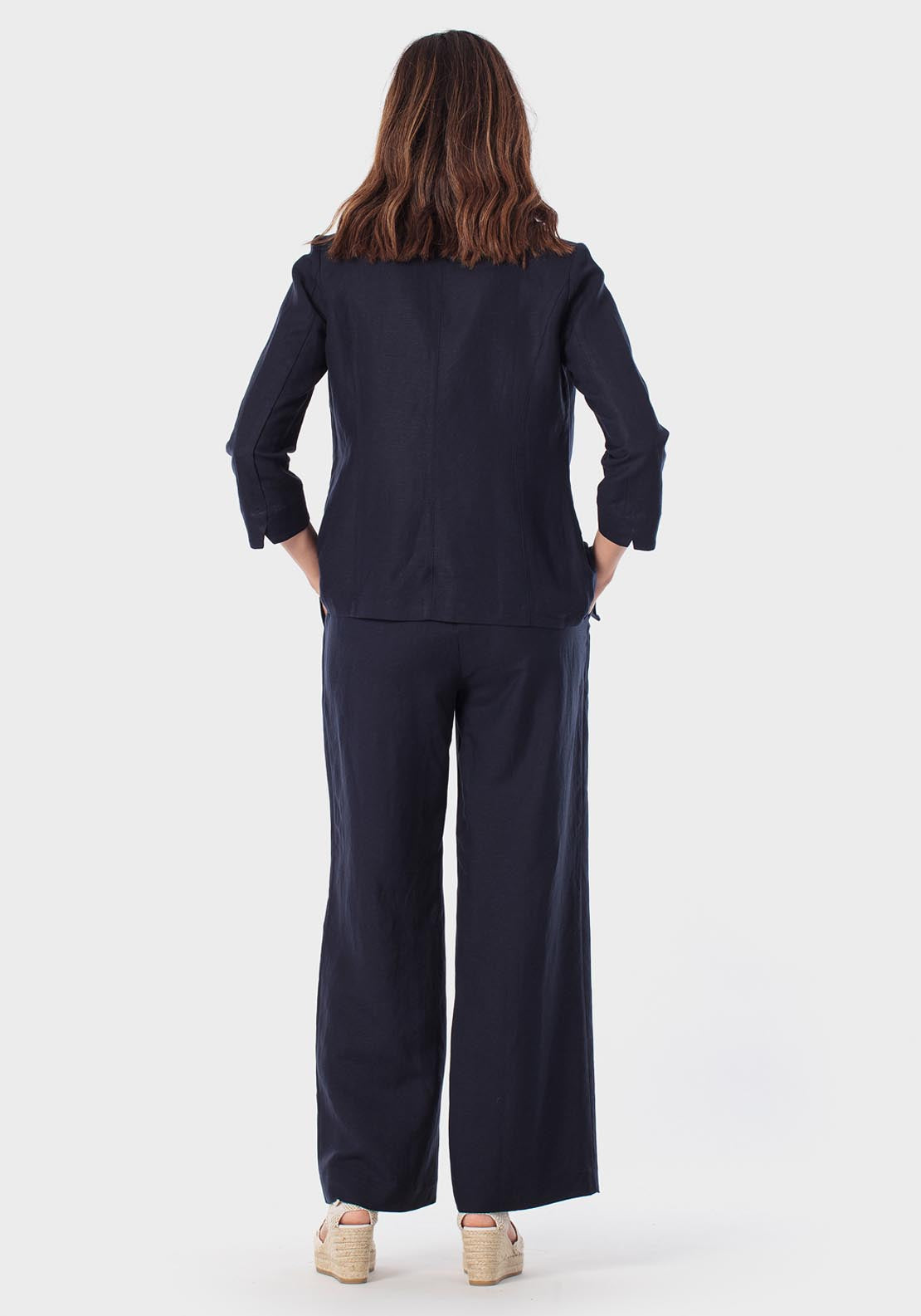 Linen Trousers - Blue Navy