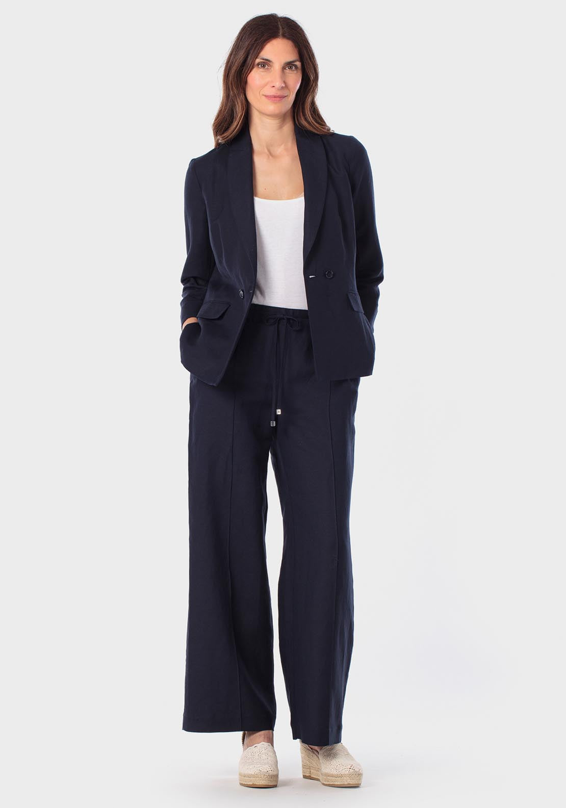 Linen Trousers - Blue Navy