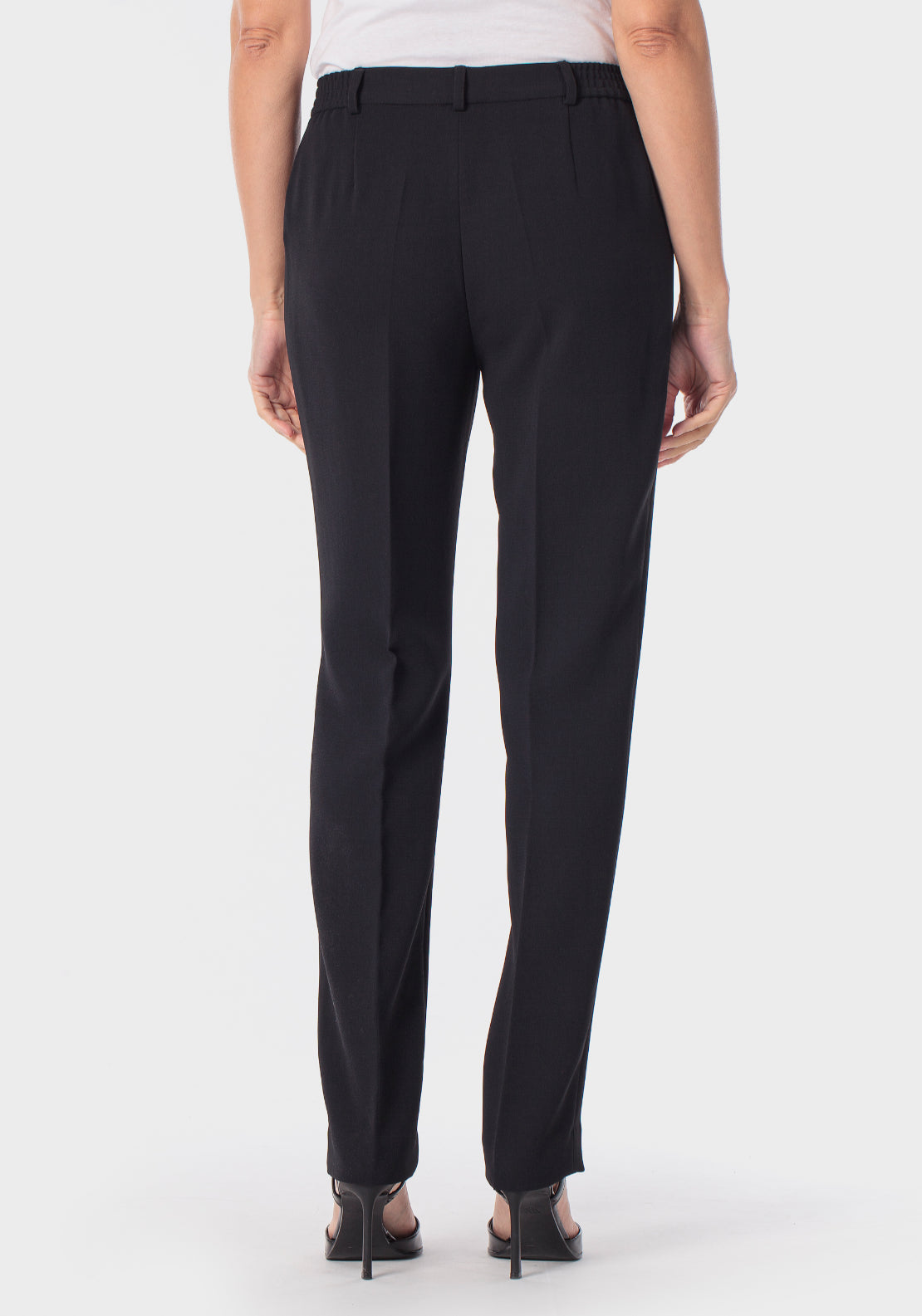 Viscose Slim Leg Trousers - Black