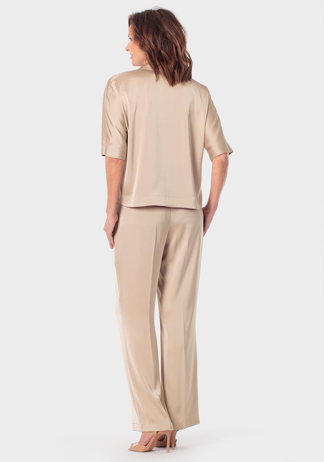 Satin Trousers - Beige Sand