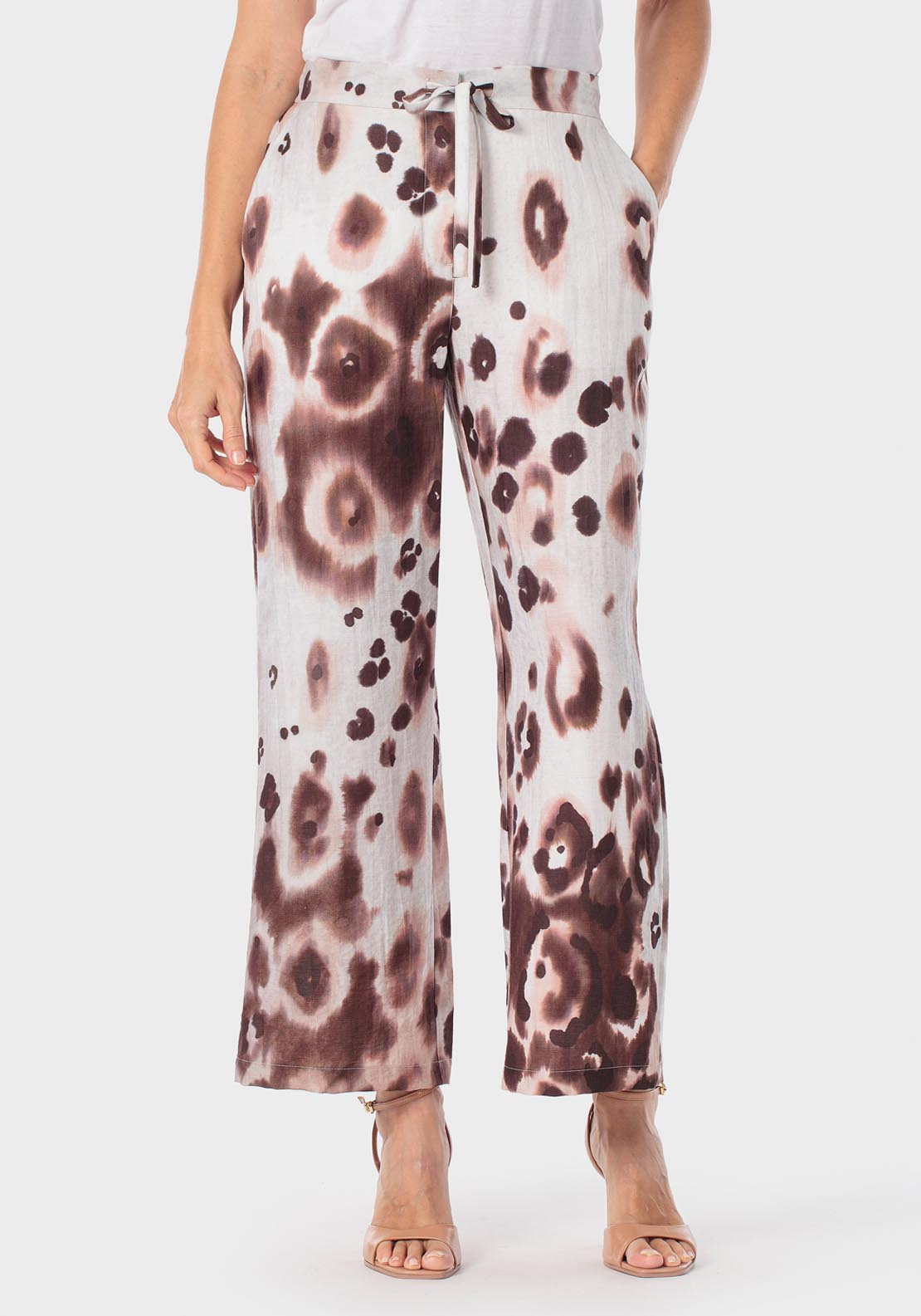Animal Print Trousers - Brown