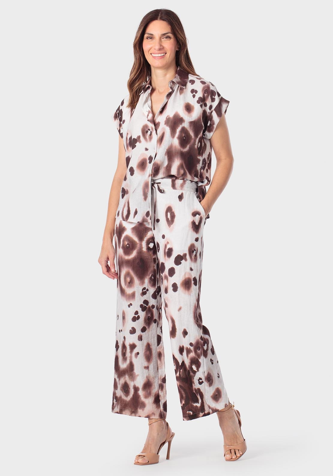 Animal Print Trousers - Brown