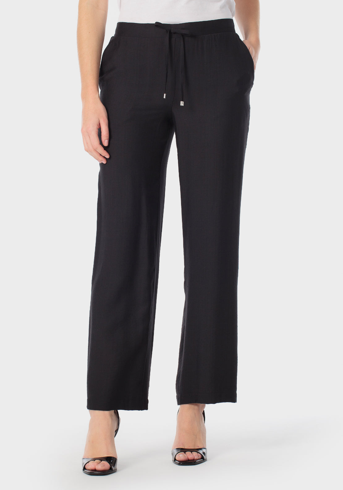 Black Elastic Trousers - Black